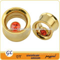 TP011064 gold plated stainless steel body jewelry , ear tunnels and plugs